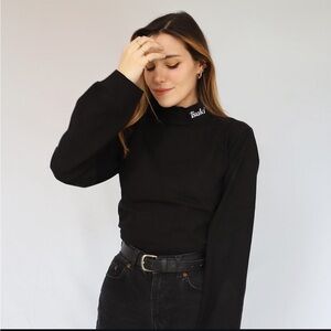 Tsuki Market Turtleneck Long Sleeve Shirt Black